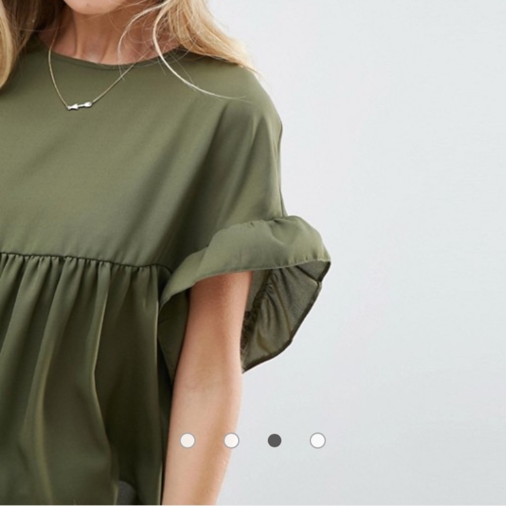 Asos smock top with ruffle sleeve - Picture 2 of 4